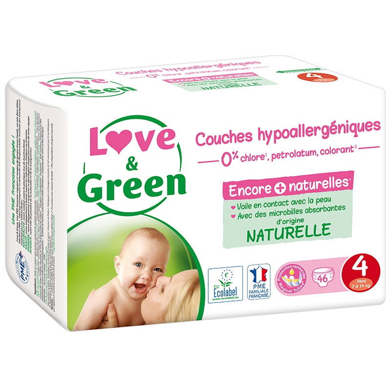 Love and Green T4 | 6 paquets par carton - 46 couches par paquet