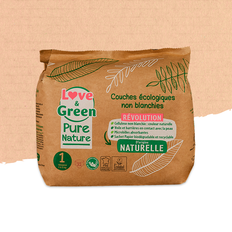 Love & Green Pure Nature Couches taille 1 – 2 à 5 kg