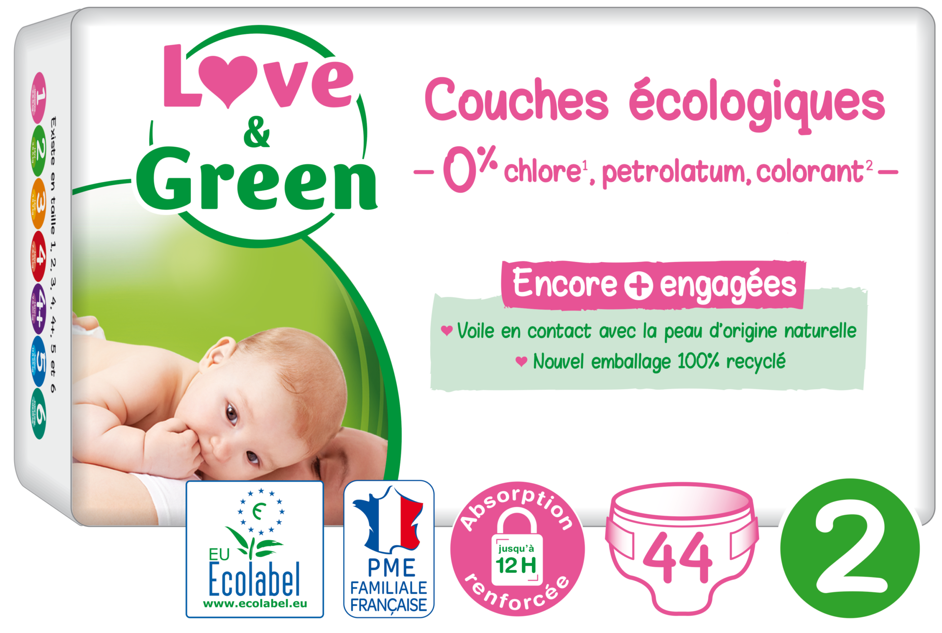 Love Green – couches hypoallergéniques pour bébé, 36 couches