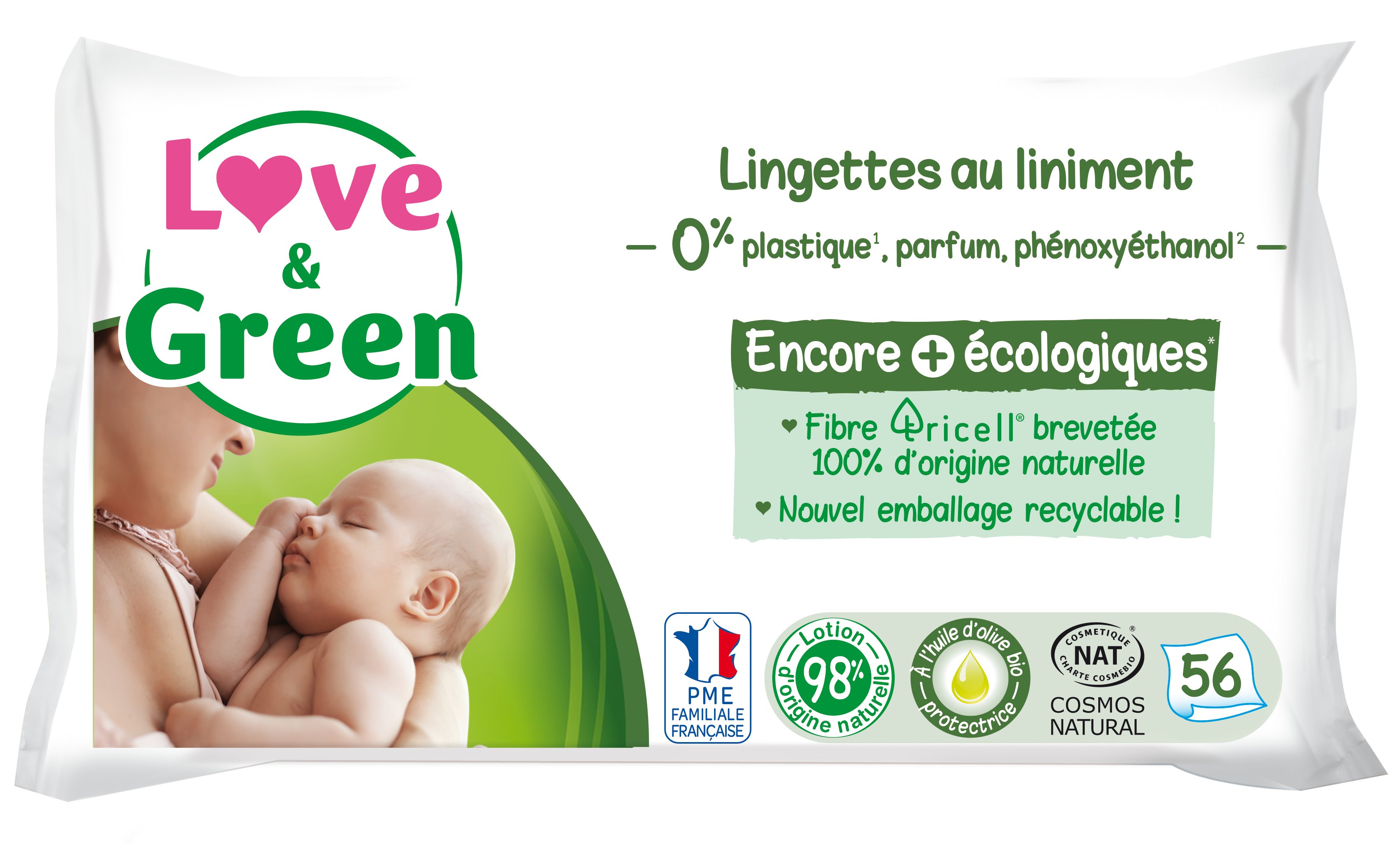 Love and Green  Lingettes au liniment - Dentimed - A Swiss